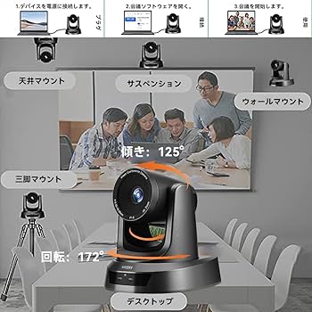 Amazon.co.jp: 会議カメラ ZOOM カメラ 3倍光学ズーム PTZ ウェブ